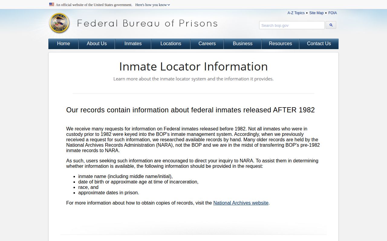 BOP release date meaning for Delta County federal custody lookup